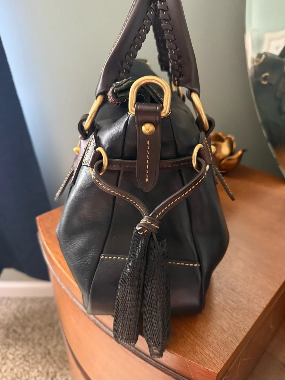 Dooney & Bourke Florentine Small Stanwich in BLACK rare!